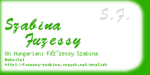 szabina fuzessy business card